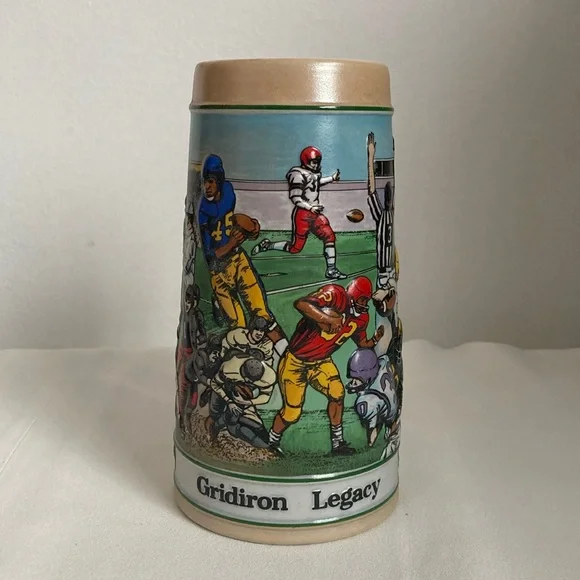 Budweiser Football Gridiron Legacy Beer Mug Stein Vintage - Picture 1 of 6